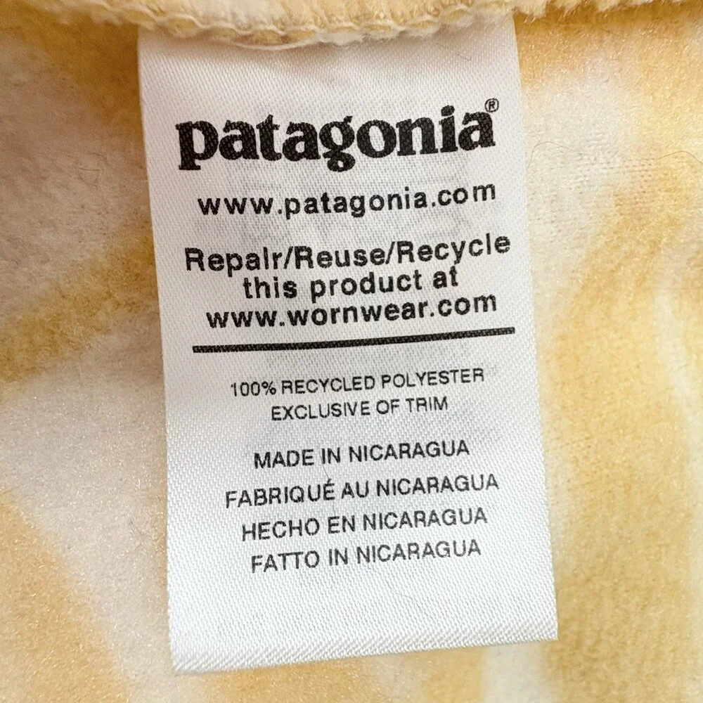 Patagonia Synchilla Snap-T Pullover Eucalyptus Fronds Vela Peach Yellow Women S - Picture 8 of 9